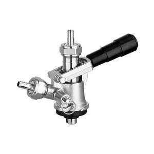 Dtype Kegs: S-type Keg Coupler - Stainless - Euro - w/2x 5/8 barbed hose tail fittings.