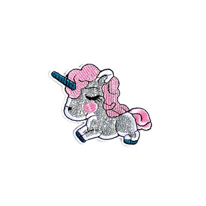 Rainbows And Unicorns: Iron on Silver Unicorn Patch
