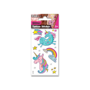 Rainbows And Unicorns: Temporary Tattoo Glitter Rainbow Unicorn