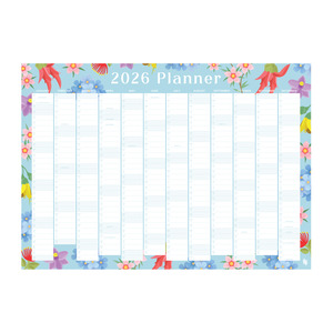 Botanical: Iko Iko 2026 Wall Planner NZ Native Florals