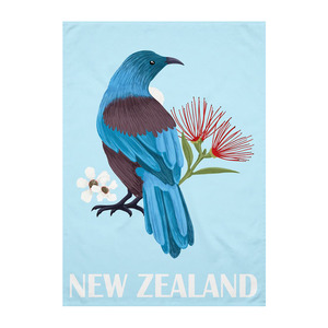 Botanical: New Zealand Tea Towel Tūī