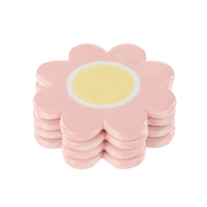 Coasters: Emporium Ceramic Posey Flower Coasters Set of 4 Pink
