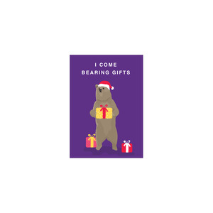 Mini Christmas Cards: Iko Iko Mini Christmas Card Bearing Gifts
