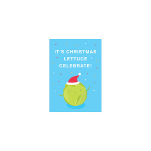 Iko Iko Mini Christmas Card Cutie Food Pun Lettuce