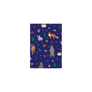 Mini Christmas Cards: Iko Iko Mini Christmas Card Animal Pattern Woodland Navy