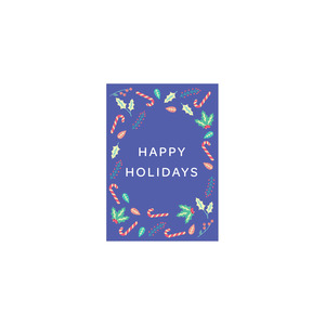 Mini Christmas Cards: Iko Iko Mini Christmas Card Candy Cane Happy Holidays