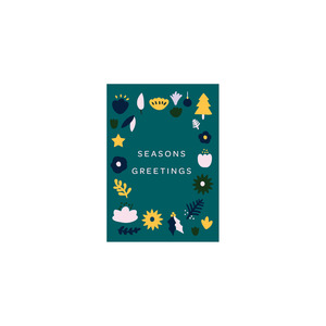 Mini Christmas Cards: Iko Iko Mini Christmas Card Flowers Seasons Greetings