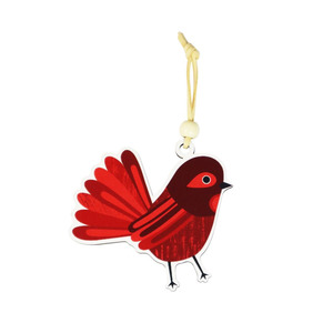 Christmas Tree Decorations: Kiwiana Wooden Hanging Ornament Pīwakawaka