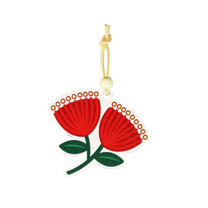 Kiwiana Wooden Hanging Ornament Pōhutukawa