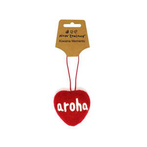 Christmas Tree Decorations: Hanging Wool Ornament Aroha Heart