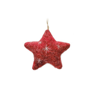 Christmas Tree Decorations: Fluffy Christmas Decoration Heart Star Assorted