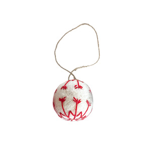 Christmas Tree Decorations: Christmas Decoration Felt Embroidered Bauble Assorted