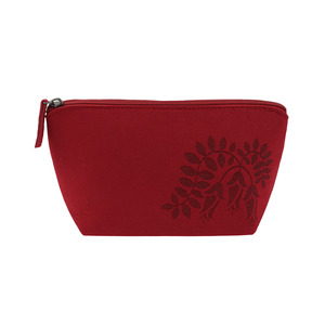 Christmas Merriment: Felt Cosmetic Bag Kōwhai Medium Maroon