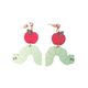 Pop Perspex Earrings Apple Caterpillar