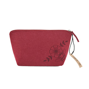 Felt: Felt Cosmetic Bag Felt Bee Burgundy