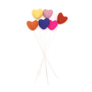 Felt: Felt Heart on Stick Assorted