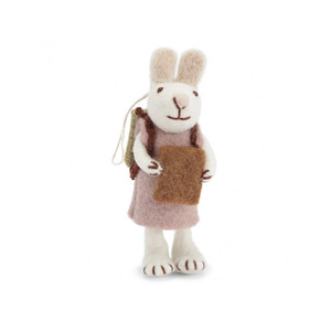 Felt: En Gry & Sif Fair Trade Felt Bunny with Lavender Dress and Book