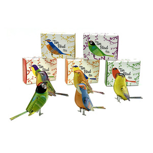 Wooden And Tin Toys: Ornamental Tin Bird Decoration Assorted