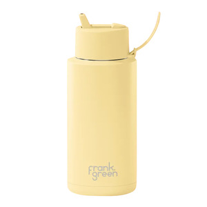 Frank Green Ceramic Reusable Bottle Flip Straw Lid 34oz  Buttermilk