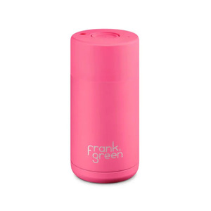 Frank Green Ceramic Reusable Cup 12oz Neon Pink