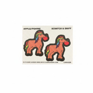 Sticker Garden Scratch and Sniff Teared Square Horse Apple