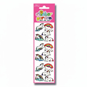 Rainbows And Unicorns: Sticker Garden Sheet Prism Rainbow Unicorn