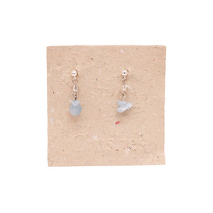 Crushes Earrings Silver Drop Gem Stone Aquamarine