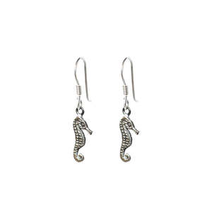 Iko Iko Earrings Seahorse Silver