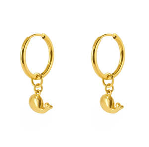 Iko Iko Huggie Earrings Whale Gold