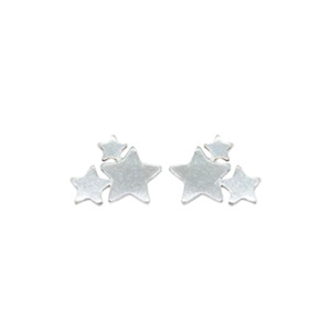 Iko Iko Studs Three Star Cluster Silver