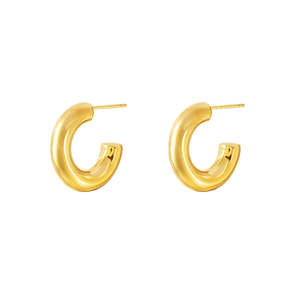 Earrings: Iko Iko Studs Chunky Hoop Gold
