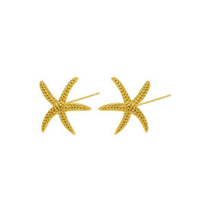 Earrings: Iko Iko Studs Big Starfish Gold