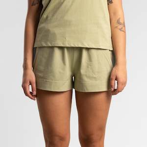 Womens Shorts Pants: Script Box Short Women's Sage