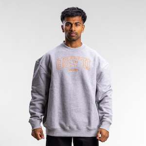 Hoodies: Varsity Line Block Crew Unisex GREY MARLE