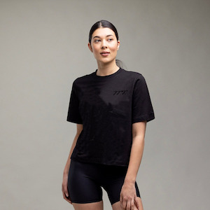 Womens Tops On Sale: Script Box Tee Women's BLACK