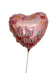Add Ons: Pink Sparkle Heart Valentines Day 9" Balloon