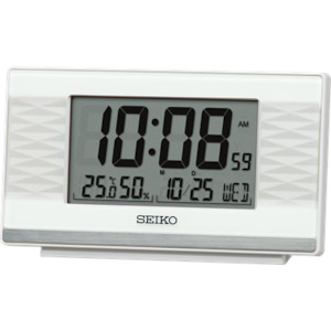 Seiko Digital Alarm Clock QHL094-W