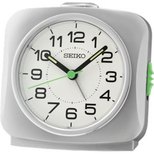 Seiko Silver Alarm Clock QHE194-S