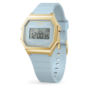 Ice: Ice Digital Retro Tranquil Blue Gold 022058