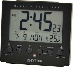 Rhythm: Rhythm Digital alarm clock black LCT099NR02