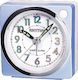 Rhythm alarm clock metallic blue CRE820NR04