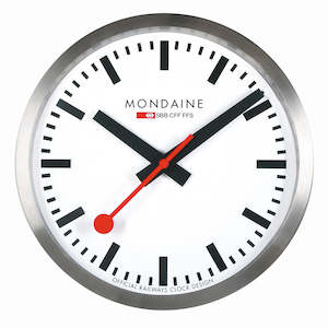 Clocks: Mondaine Clock Silver