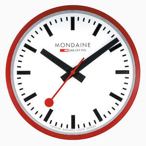 Clocks: Mondaine Clock Red