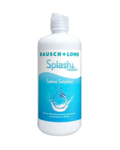 Contact Lens Care: Bausch & Lomb Splash™ Saline Solution (355 mL)