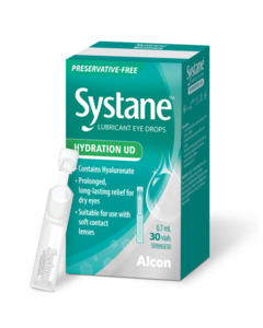 Dry Eye Care: Systane Hydration Unit Dose Preservative Free Eye Drops Vials (30 x 0.7ml)