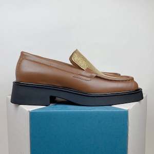 Autumn Winter 24: Beau coops Mirelle tan gold metallic size 37, 39