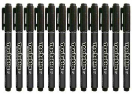 Stationery: Teachables Thinline Permanent Black Markers - Pack of 12
