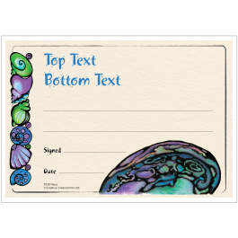 Personalised Certificates: Paua Personalised Certificates