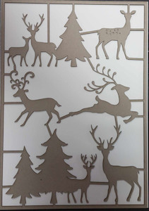 Imagine If Reindeer and Trees Chipboard
