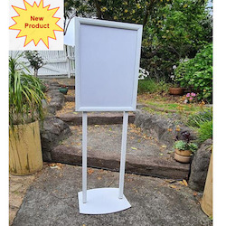 Best Selling: A2  White Poster Display Stand Twin Supports- Single Sided Snap Frame Sign Holder